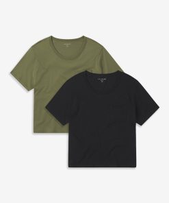 Cotton Boxy Pocket Crew Neck Tee 2-Pack