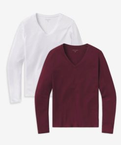 Long Sleeve V-Neck Tee Marcy 2-Pack