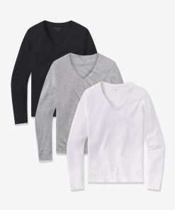 Long Sleeve V-Neck Tee Marcy 3-Pack
