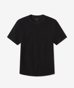 Cotton Waffle Curved Hem Crew