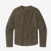 Cotton Waffle Curved Hem Henley