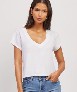 Everyday Cotton Deep V-Neck Tee